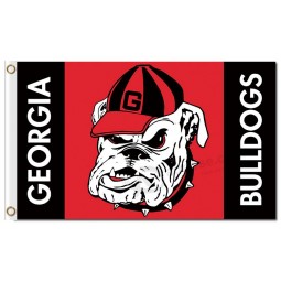 Großhandelsgewohnheit billig ncaa Georgia Bulldoggen 3'x5 'Polyester kennzeichnet roten Huthund mit Charakter