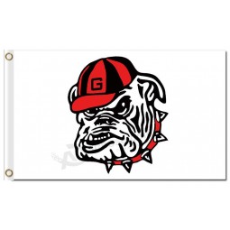 Wholesale custom cheap NCAA Georgia Bulldogs 3'x5' polyester flags red hat dog