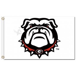 Großhandelskunden preiswerte ncaa Georgia-Bulldoggen 3'x5 Polyester kennzeichnet weißen Hintergrund
