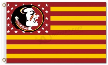 定制高-结束ncaa佛罗里达州seminoles 3'x5'涤纶旗橙色星和条纹