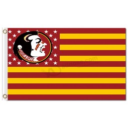 Custom high-end NCAA Florida State Seminoles  3'x5' polyester flags orange star and and stripe