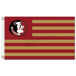 Benutzerdefinierte hoch-Ende ncaa florida state seminoles 3'x5 'polyester fahnen mit streifen