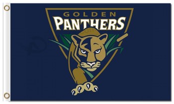 Benutzerdefinierte hoch-Ende ncaa florida internationale goldene panther 3'x5 'polyester fahnen