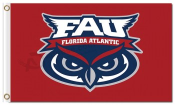 NCAA Florida Atlantic Owls 3'x5' polyester flags RED for sale