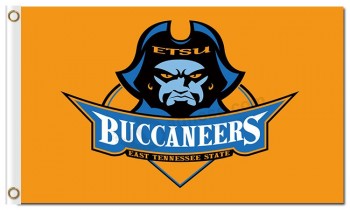 Wholesale custom cheap NCAA East Tennessee State Buccaneers 3'x5' polyester flags orange