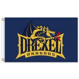 Großhandel benutzerdefinierte billig ncaa drexel drachen 3'x5 'polyester fahnen wordmark