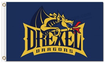 Wholesale custom cheap NCAA Drexel Dragons 3'x5' polyester flags wordmark