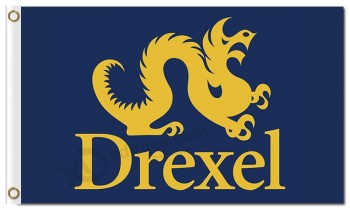 批发定制廉价ncaa drexel龙3'x5'涤纶标志drexel