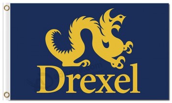 Venta al por mayor personalizada dcaxel drexel dragones 3 'x 5' banderas de poliéster drexel
