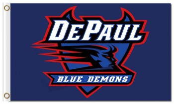 Wholesale custom cheap NCAA Depaul Blue Demons 3'x5' polyester flags wordmark
