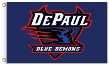批发定制廉价ncaa depaul蓝色恶魔3'x5'涤纶旗