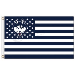 Benutzerdefinierte billig ncaa connecticut huskies 3'x5 'Polyester Flaggen Sternen und Streifen