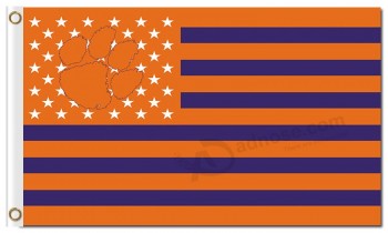 NCAA Clemson Tiger 3'x5' polyester flags stars and stripes for sale