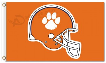 NCAA Clemson Tiger 3'x5' polyester flags orange helmet for sale