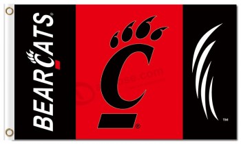 Chalecos de polcaéster de NCAA cincinnati bearcats 3'x5 'personalizados