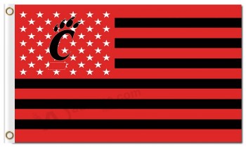 Chalecos de poliéster personalizados de Ncaa Cincinnati 3'x5 'banderas de estrellas de rayas