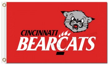 Custom cheap NCAA Cincinnati Bearcats 3'x5' polyester flags red
