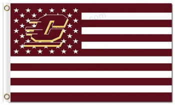 Custom high-end NCAA Central Michigan Chippewas 3'x5' polyester flags US national
