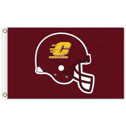 Benutzerdefinierte hoch-Ende ncaa central michigan chippewas 3'x5 'Polyester Flaggen Helm