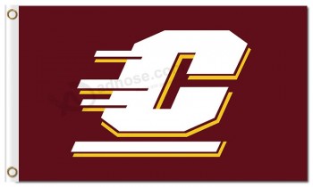 定制高-结束ncaa中央密歇根chippewas 3'x5'聚酯标志c