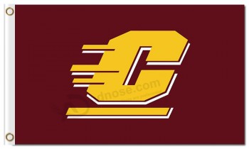 定制高-结束ncaa中央密歇根chippewas 3'x5'聚酯标志c