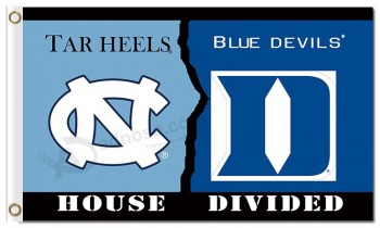 Wholesale custom high-end NCAA Central Connecticut State Blue Devils 3'x5' polyester flags VS Tar Heels