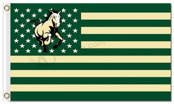 Großhandel benutzerdefinierte hoch-Endee ncaa cal Poly Mustangs 3'x5 'Polyester Flaggen national