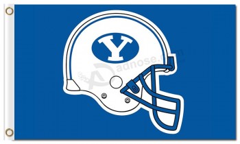 批发定制便宜ncaa brigham年轻美洲狮3'x5'涤纶旗帜头盔