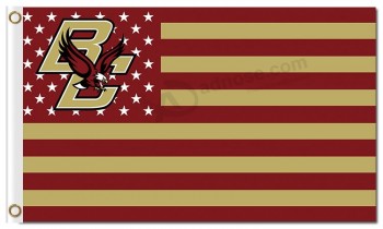 Atacado personalizado ncaa boston faculdade águias 3'x5 'bandeiras de poliéster estrelas listras