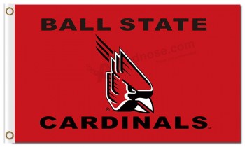 Ncaa ball state cardinals 3'x5 'полиэфирные дешевые спортивные флаги