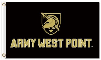 Personnalisé de haute qualité armée ncaa chevaliers noirs 3'x5 'bannières de l'équipe de polyester armée ouest point