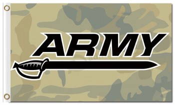 Esercito di ncaa dell'esercito nero personalizzato di alta qualità 3'x5 'esercito di bandiere di squadra di poliestere