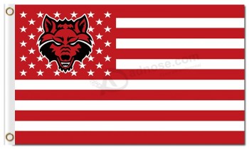 Ncaa arkansas state red wolves 3'x5 'polyester team vlaggen nationaal