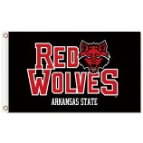 Ncaa 알칸사 주 붉은 색 늑대 3'x5 '폴리 에스테르 팀 플래그
