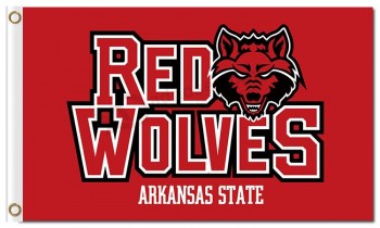 Ncaa arkansas state red wolves 3'x5 'полиэстер команды флаги