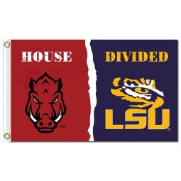 Ncaa arkansas razorbacks 3'x5'聚酯运动旗帜房子分开