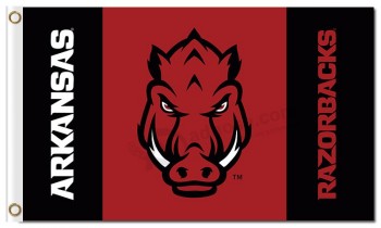 Ncaa arkansas razorbacks 3'x5'聚酯运动旗帜字标