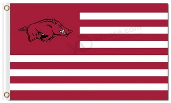 Ncaa arkansas razorbacks 3'x5'涤纶运动旗帜条纹
