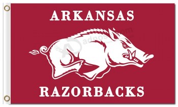 Ncaa arkansas razorbacks 3'x5'聚酯运动旗帜团队名称和标志