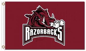 Ncaa arkansas razorbacks 3'x5 'ポリエステルスポーツフラグ 