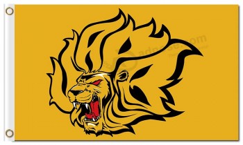 Ncaa arkansas pine bluff gouden leeuwen 3'x5 'polyester vlaggen gouden voor goedkope sportvlaggen