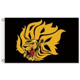 Ncaa arkansas pine bluff leones dorados 3'x5 'banderas de poliéster negras para banderas deportivas baratas