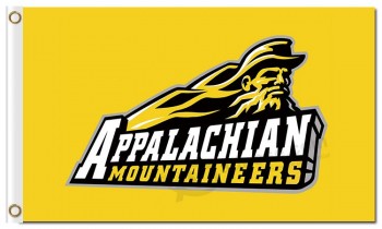 Ncaa appalachian state mountaineers 3'x5 '폴리 에스테르 깃발이 사용자 지정 팀 깃발에 노란색으로 표시됩니다
