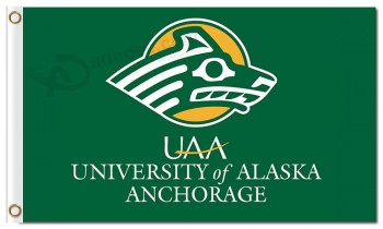 Customized high quality NCAA Alaska Anchorage Seawolves 3'x5' polyester flags full name for sports team banners