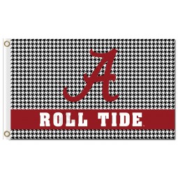 Wholesale customized top quality NCAA Alabama Crimson Tide 3'x5' polyester flags roll tide for sports team banners