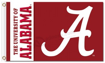 Maßgeschneiderte hochwertige ncaa alabama crimson flut 3'x5 'polyester fahnen wordmark für sport team banner