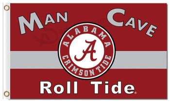 Angepasste Qualität Ncaa Alabama Crimson Flut 3'x5 'Polyester Fahnen Mann Höhle für Sport Team Banner 