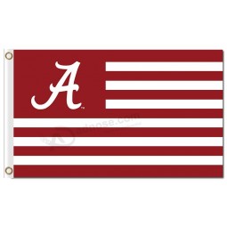 Customized high quality NCAA Alabama Crimson Tide 3'x5' polyester flags stripes for sports team flags with high quality