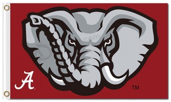 Maßgeschneiderte hochwertige Ncaa Alabama crimson Flut 3'x5 'Polyester Flaggen Logo für Sport Team Fahnen