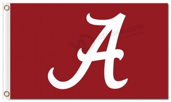 定制高品质ncaa alabama深红色潮3'x5'涤纶旗帜为运动队旗帜